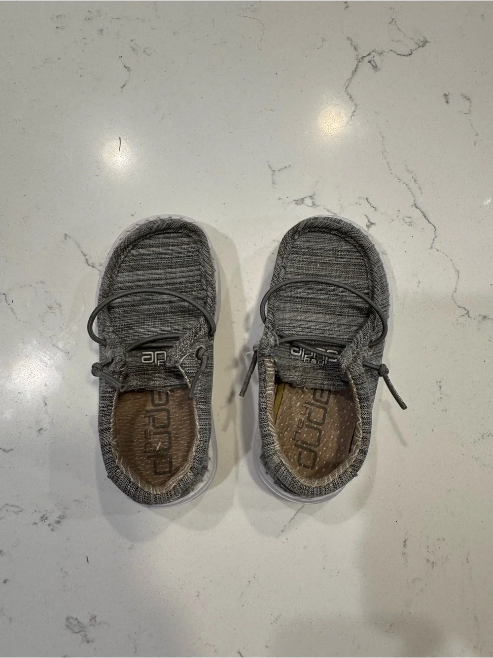 Hey Dude Kids' Wally Linen Stone slip-on shoes toddler size K7